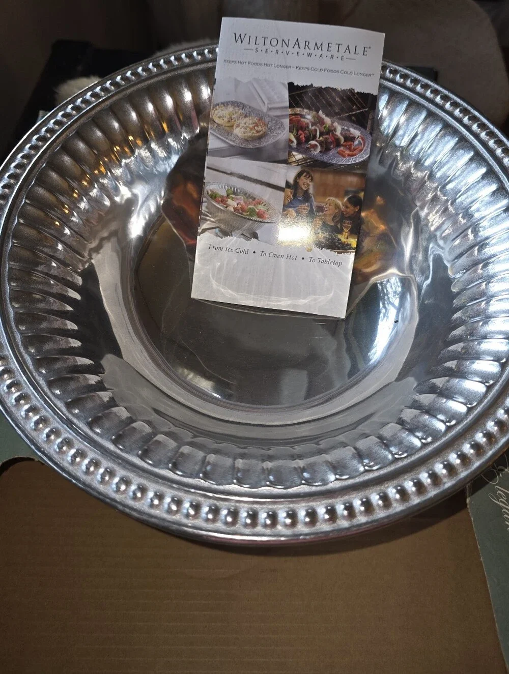 Wilton Armetale Flutes & Pearls Large Serving Bowl New in Box